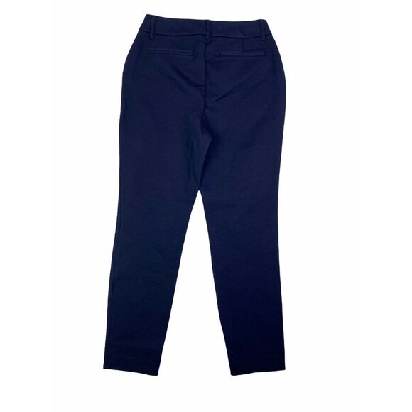 J Crew Womens Ponte Cropped Pants Navy Blue Stretch Pockets Mid Rise 4 New - Picture 4 of 9